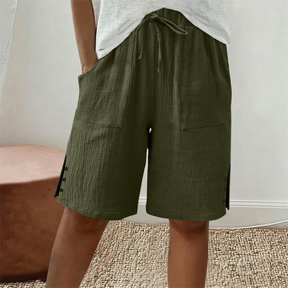 Women's Summer Shorts with Side Button Detail