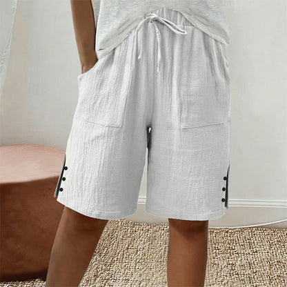 Women's Summer Shorts with Side Button Detail
