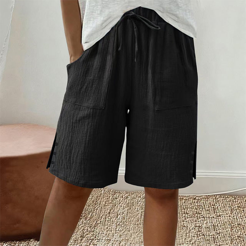 Women's Summer Shorts with Side Button Detail