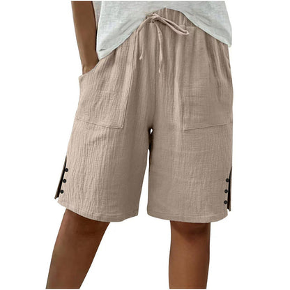 Women's Summer Shorts with Side Button Detail