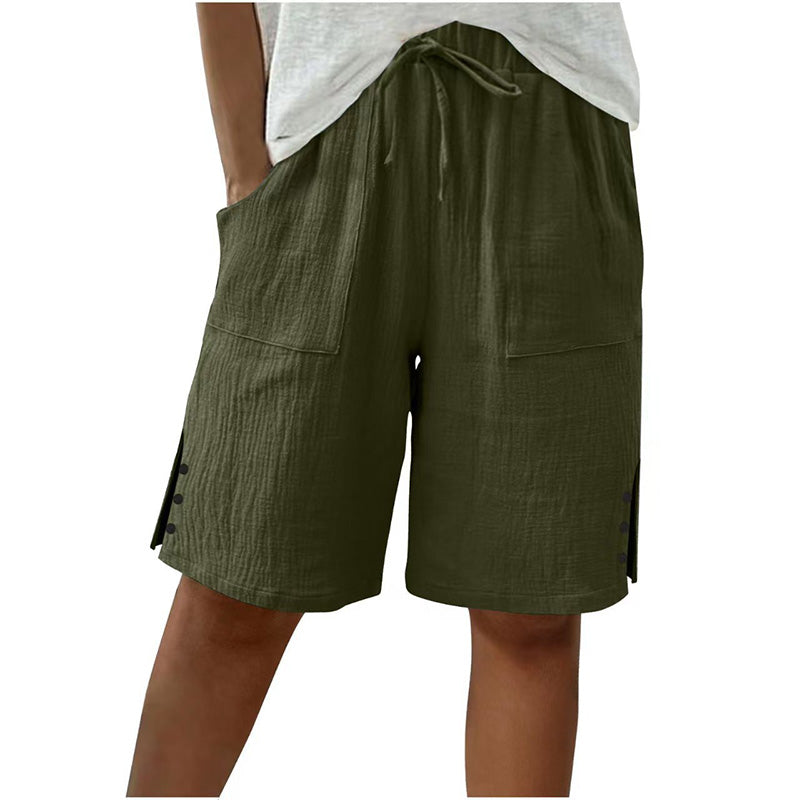 Women's Summer Shorts with Side Button Detail