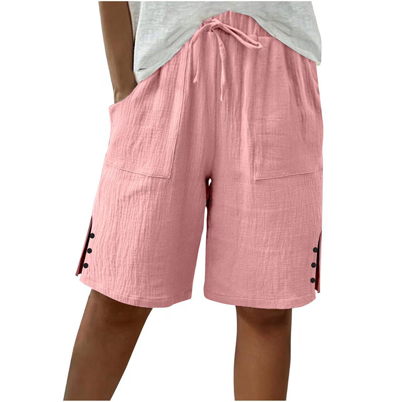 Women's Summer Shorts with Side Button Detail