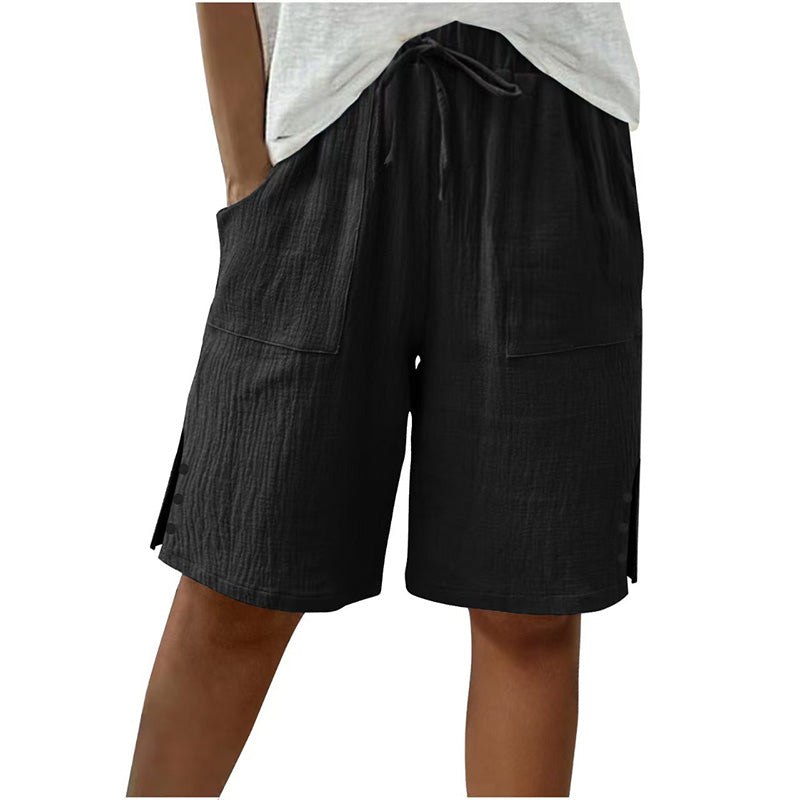 Women's Summer Shorts with Side Button Detail