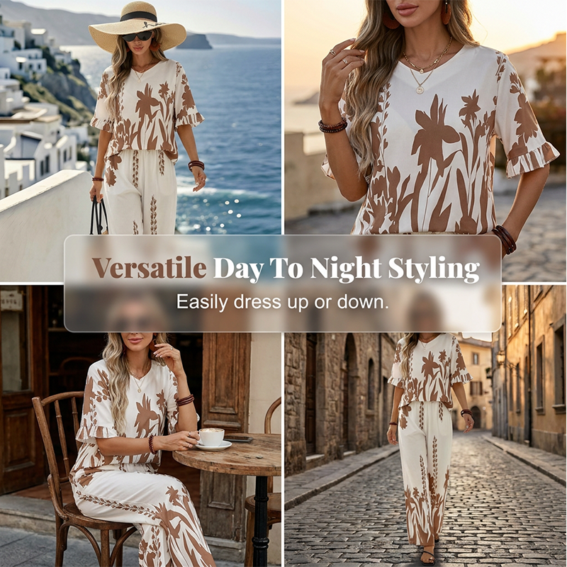 Effortless Elegance Floral Pants Set for Women