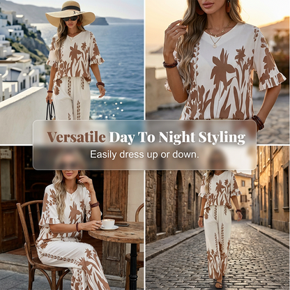 Effortless Elegance Floral Pants Set for Women