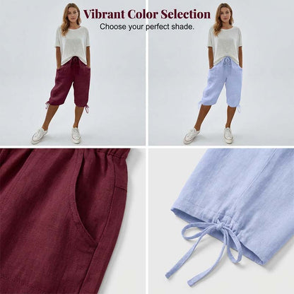 Drawstring Elastic Waist Loose Fit Trousers