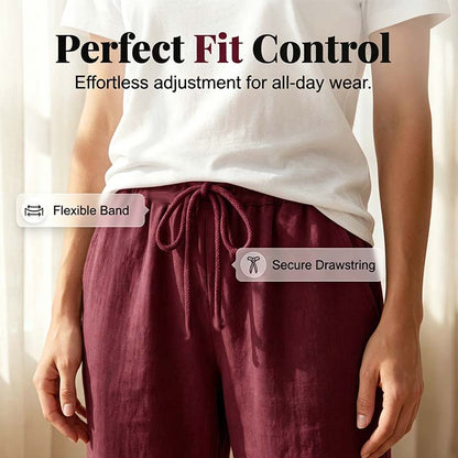 Drawstring Elastic Waist Loose Fit Trousers