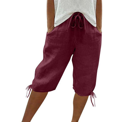 Drawstring Elastic Waist Loose Fit Trousers