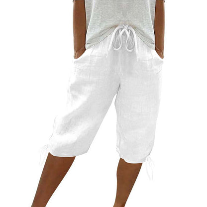Drawstring Elastic Waist Loose Fit Trousers