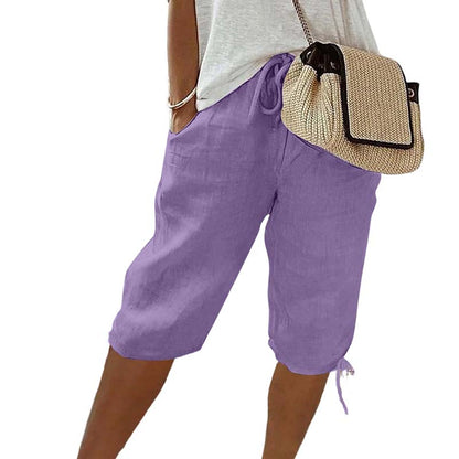 Drawstring Elastic Waist Loose Fit Trousers