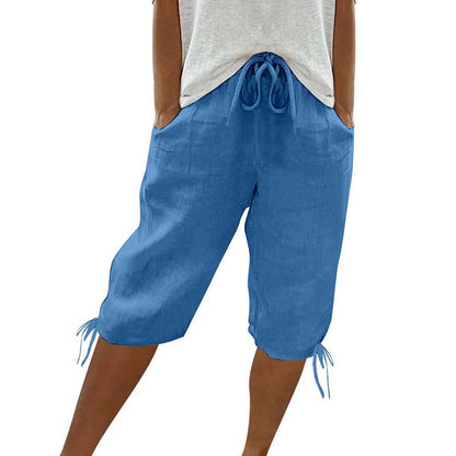 Drawstring Elastic Waist Loose Fit Trousers