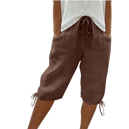 Drawstring Elastic Waist Loose Fit Trousers