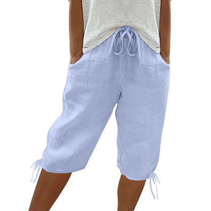 Drawstring Elastic Waist Loose Fit Trousers