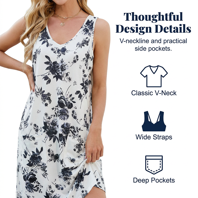Women's Casual Printed Spaghetti Strap Sleeveless Dress