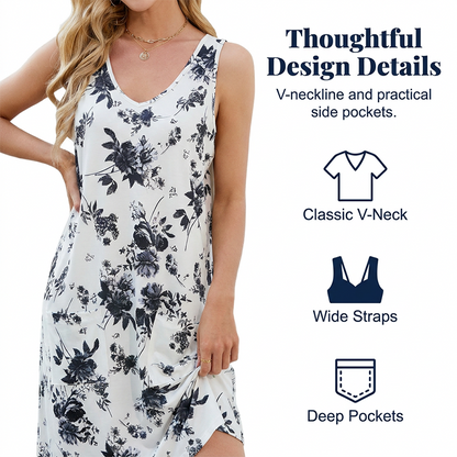 Women's Casual Printed Spaghetti Strap Sleeveless Dress