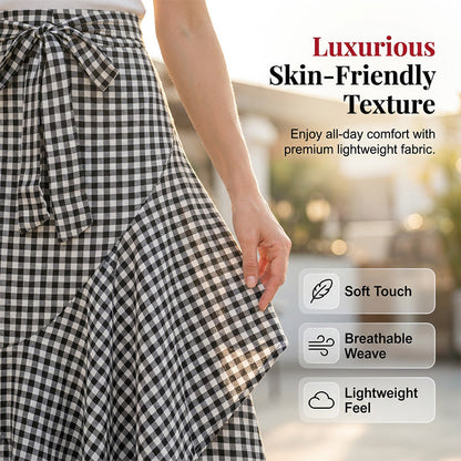 Women's High-Waist Asymmetrical Ruffle Maxi Skirt