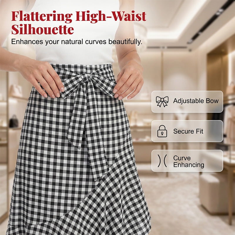 Women's High-Waist Asymmetrical Ruffle Maxi Skirt