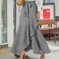 Women's High-Waist Asymmetrical Ruffle Maxi Skirt