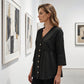 👚Women's V-Neck Lace Trim Button-Down Blouse– Elegant Everyday Top✨