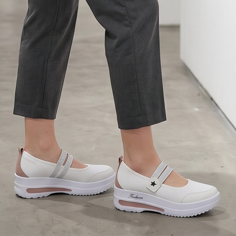 Women's Breathable Mesh Slip-On Platform Sneakers