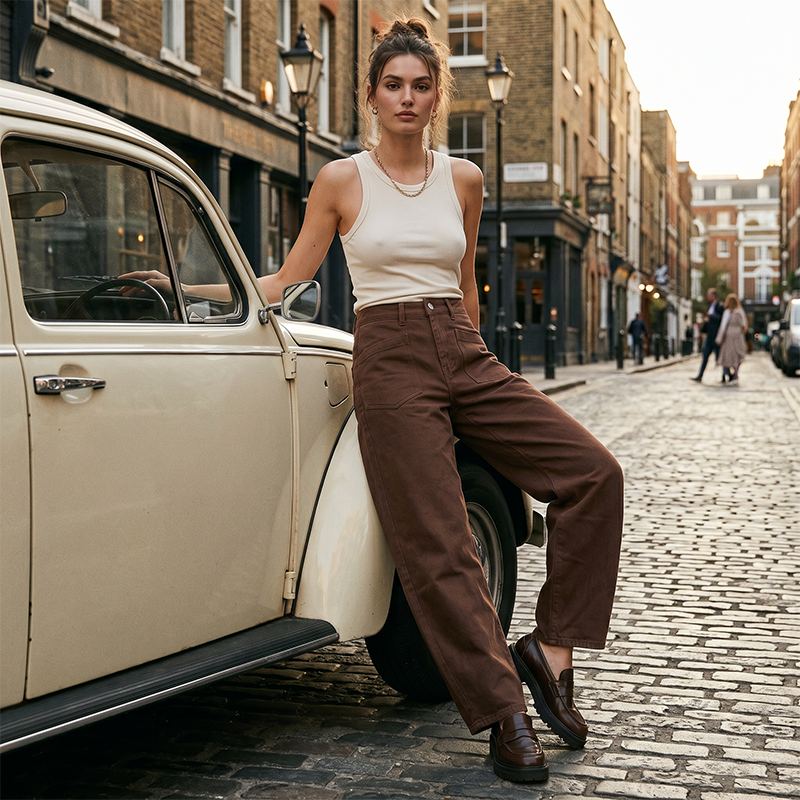 Women's High-Waist Wide-Leg Pants