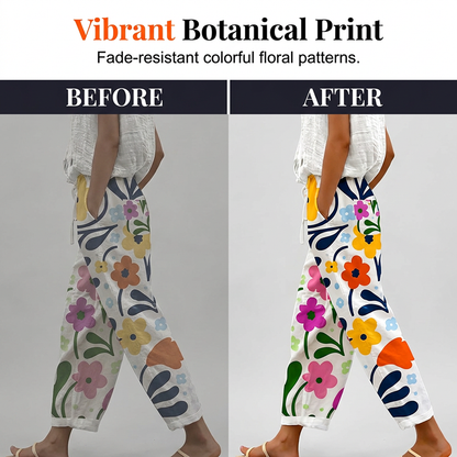 Women's Casual Floral Print Cropped Pants