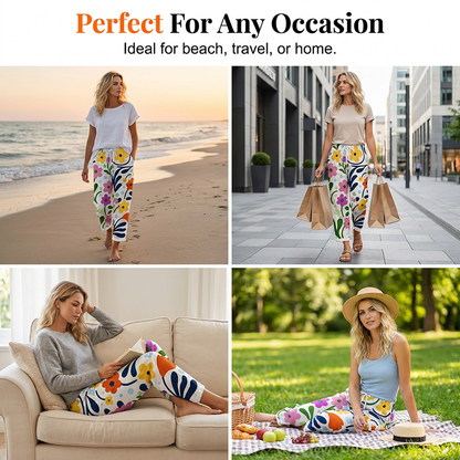 Women's Casual Floral Print Cropped Pants