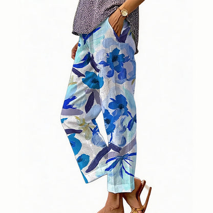 Women's Casual Floral Print Cropped Pants
