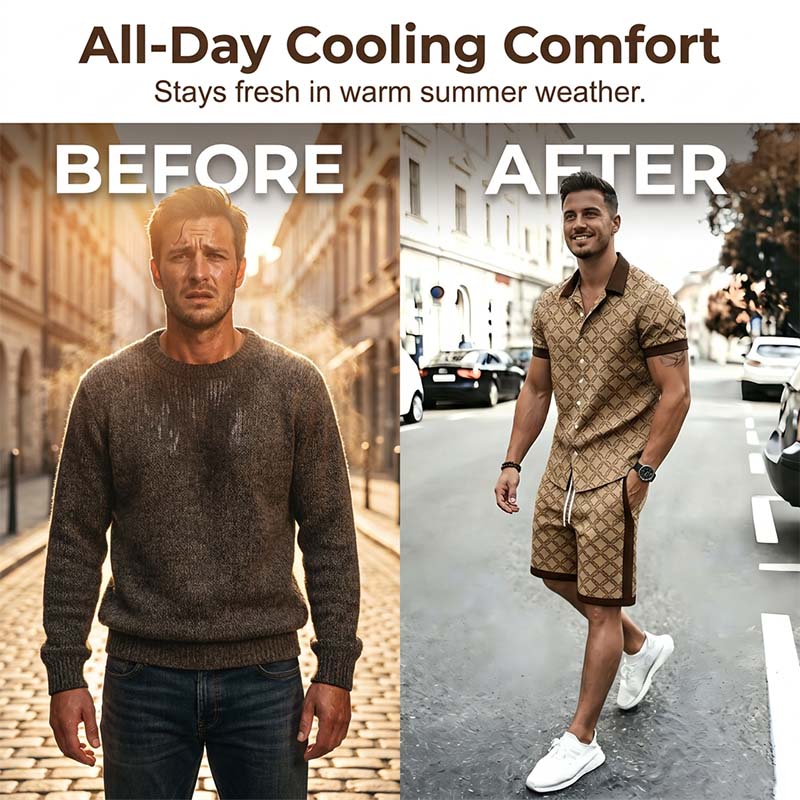 ⏳Limited-time 50% off⏰Men's Printed 2-Piece Summer Set👕🩳