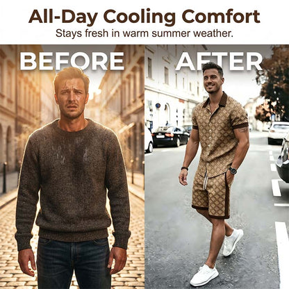 ⏳Limited-time 50% off⏰Men's Printed 2-Piece Summer Set👕🩳