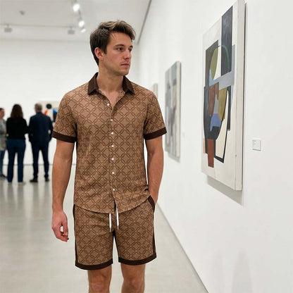⏳Limited-time 50% off⏰Men's Printed 2-Piece Summer Set👕🩳