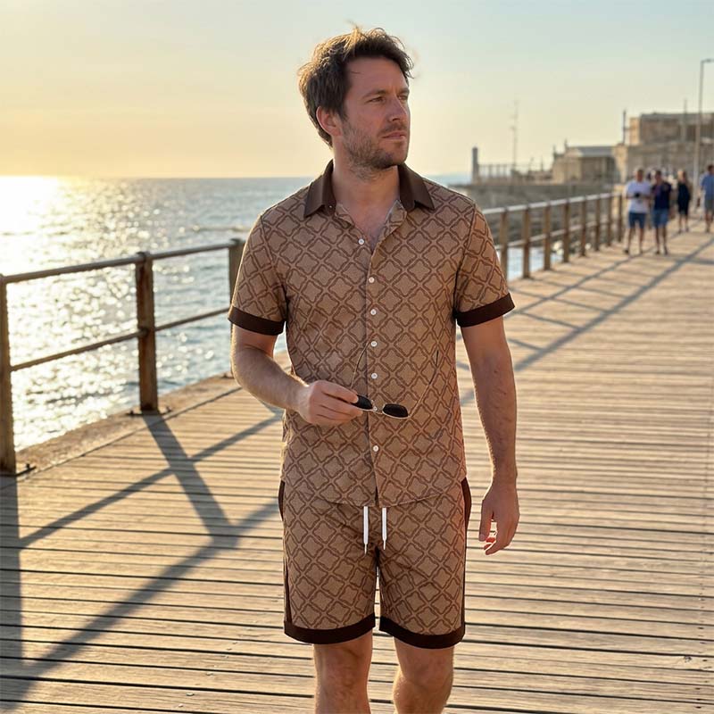 ⏳Limited-time 50% off⏰Men's Printed 2-Piece Summer Set👕🩳