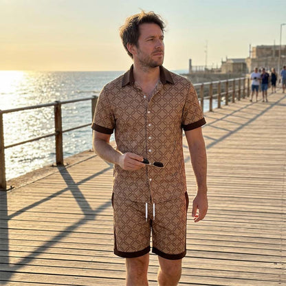 ⏳Limited-time 50% off⏰Men's Printed 2-Piece Summer Set👕🩳