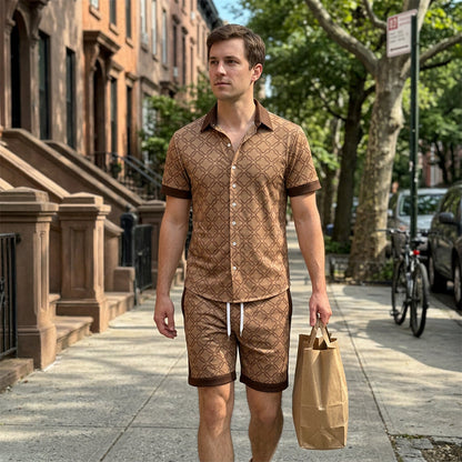 ⏳Limited-time 50% off⏰Men's Printed 2-Piece Summer Set👕🩳