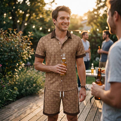 ⏳Limited-time 50% off⏰Men's Printed 2-Piece Summer Set👕🩳