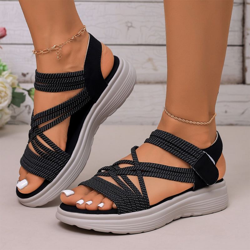 🔥 49% OFF Today Only - Women's Elastic Strap Platform Sport Sandals👣 Walk All Day Without Tired Feet