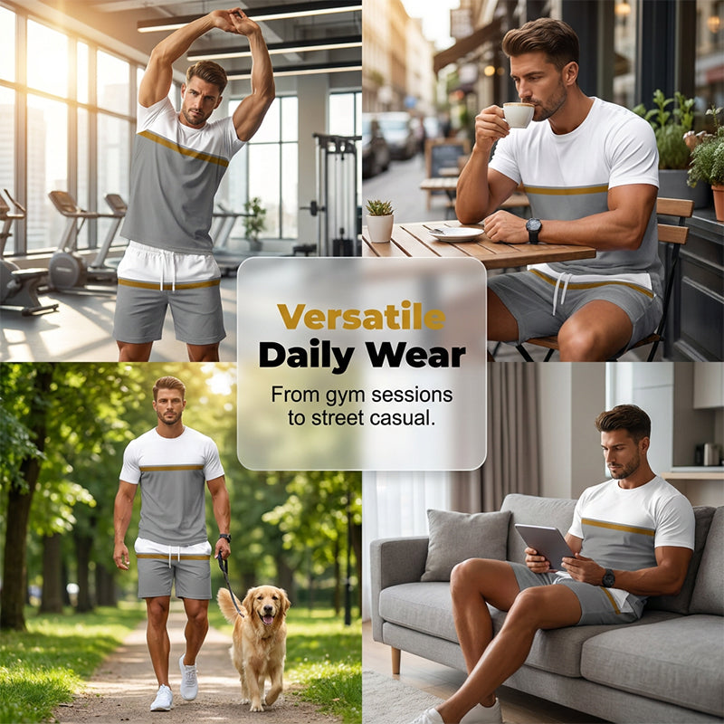 📢📢50% OFF !! ⏰Men's Summer Color-Block Sportswear Set