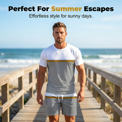 📢📢50% OFF !! ⏰Men's Summer Color-Block Sportswear Set