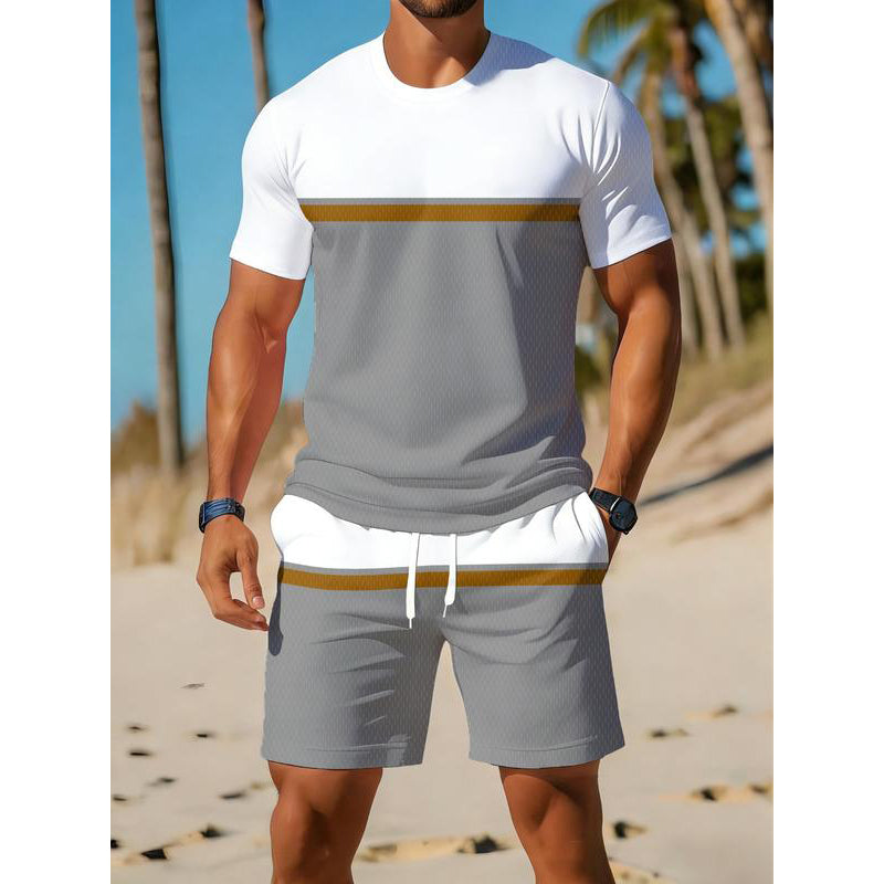 📢📢50% OFF !! ⏰Men's Summer Color-Block Sportswear Set