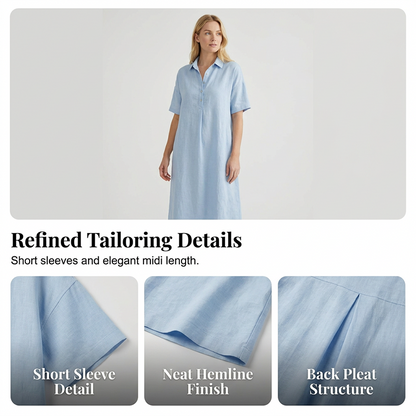 ☀️Women's Casual Linen Blend Shirt Dress – Effortless Style For Sunny Days✨