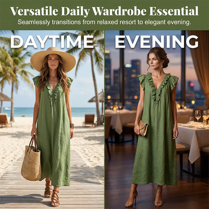 👗 50% OFF NOW! 🌸 Women's Casual Sleeveless V-Neck Ruffle Dress – Flowy & lightweight – Perfect for summer days, beach or brunch – charming and easy to wear 💃