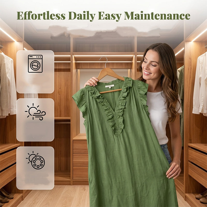 👗 50% OFF NOW! 🌸 Women's Casual Sleeveless V-Neck Ruffle Dress – Flowy & lightweight – Perfect for summer days, beach or brunch – charming and easy to wear 💃