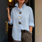 💫Women’s Oversized Button Stand Collar Shirt – Make Every Outfit A Statement!
