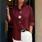 💫Women’s Oversized Button Stand Collar Shirt – Make Every Outfit A Statement!