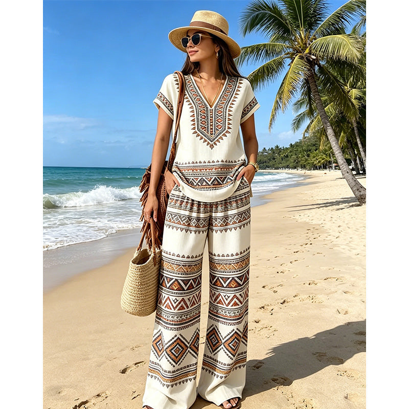 🌴🌺Women's Printed Top & Pants 2-Piece Set