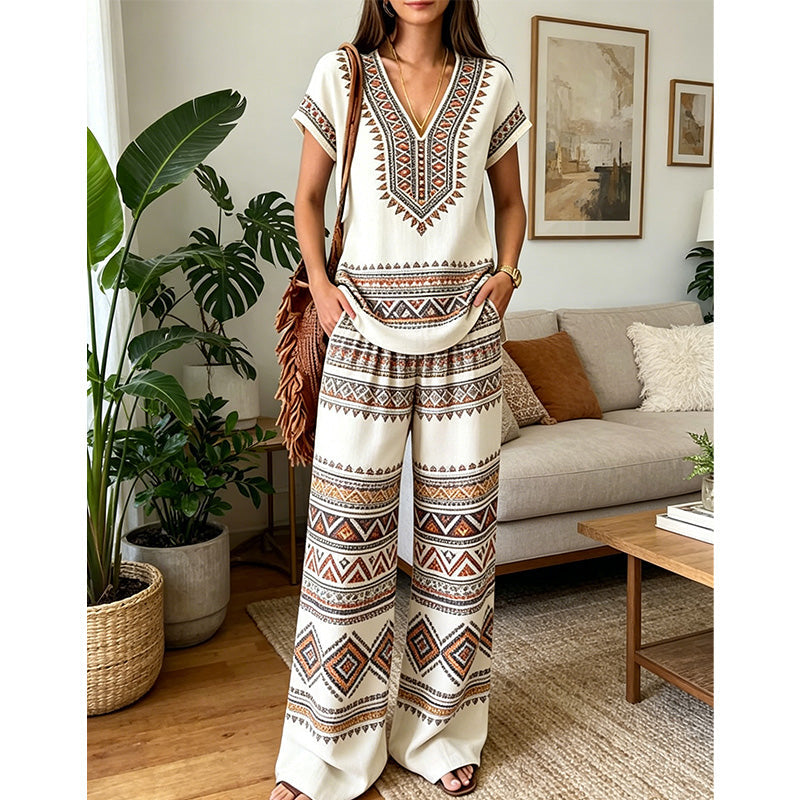 🌴🌺Women's Printed Top & Pants 2-Piece Set