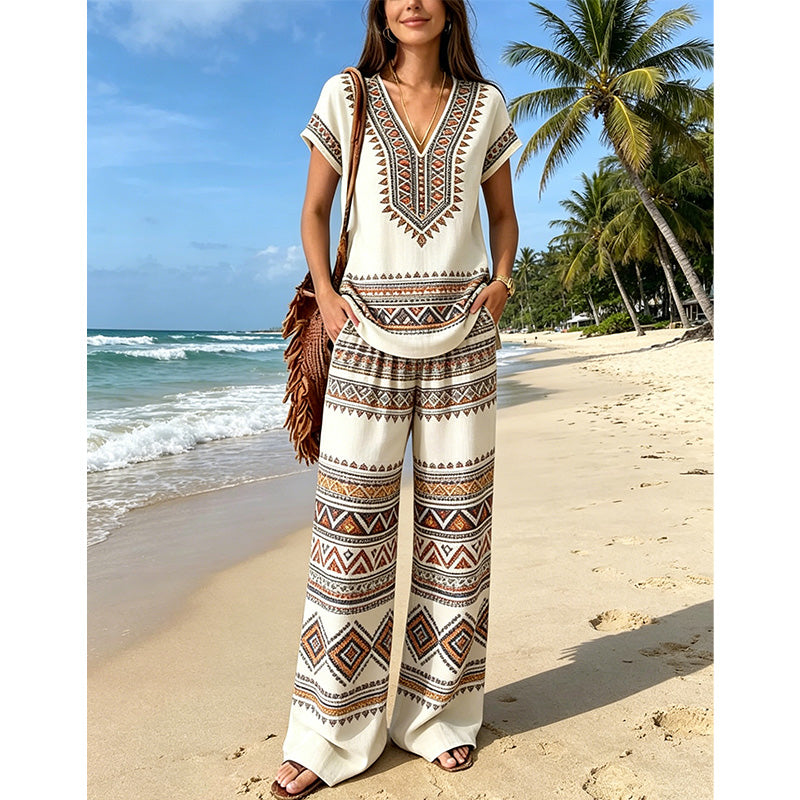 🌴🌺Women's Printed Top & Pants 2-Piece Set