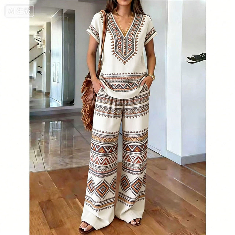 🌴🌺Women's Printed Top & Pants 2-Piece Set