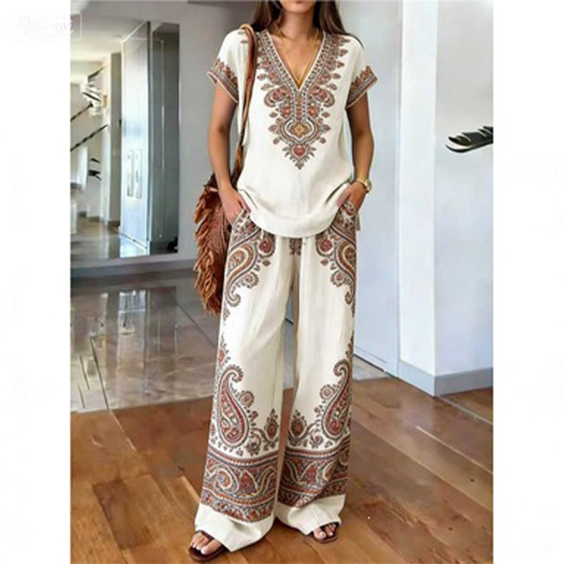 🌴🌺Women's Printed Top & Pants 2-Piece Set