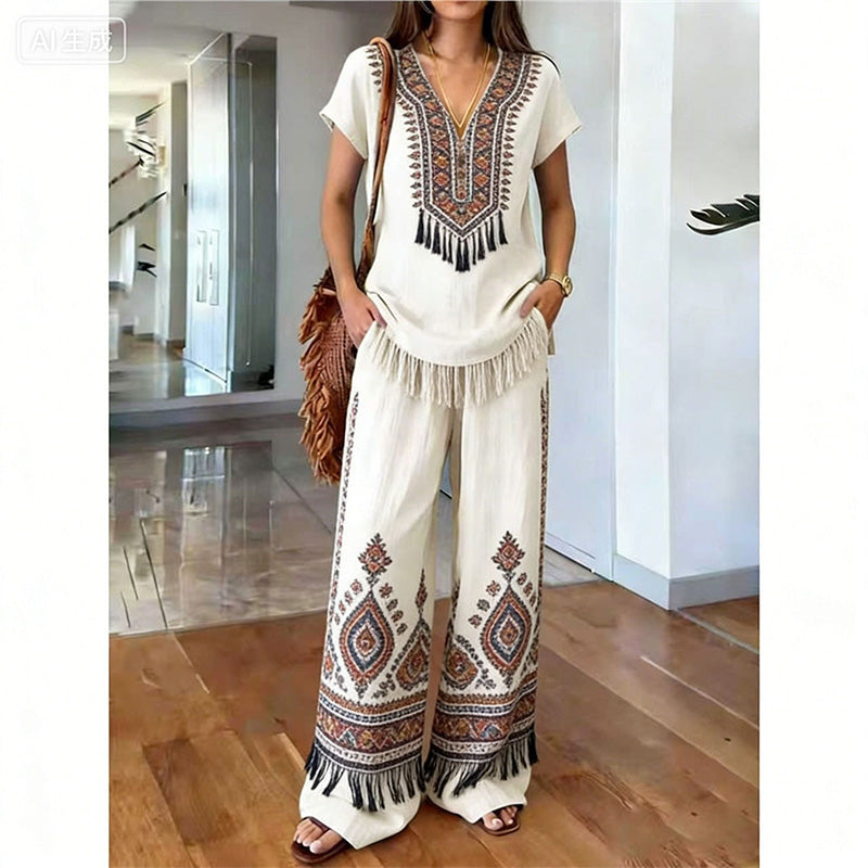 🌴🌺Women's Printed Top & Pants 2-Piece Set